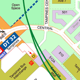 Tampines Downtown Line Map Tampines Mrt Station (Ew2)